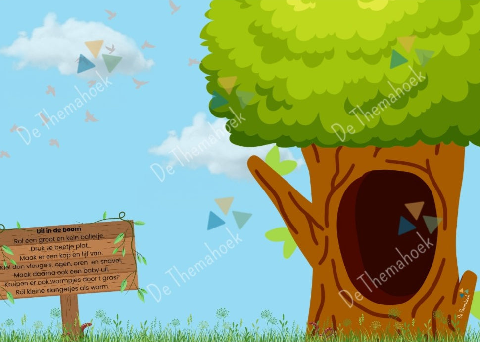 kleikaarten bos, kleikaarten herfst, voor groep 1/2, voor kleuters, themahoek herfst, de themahoek