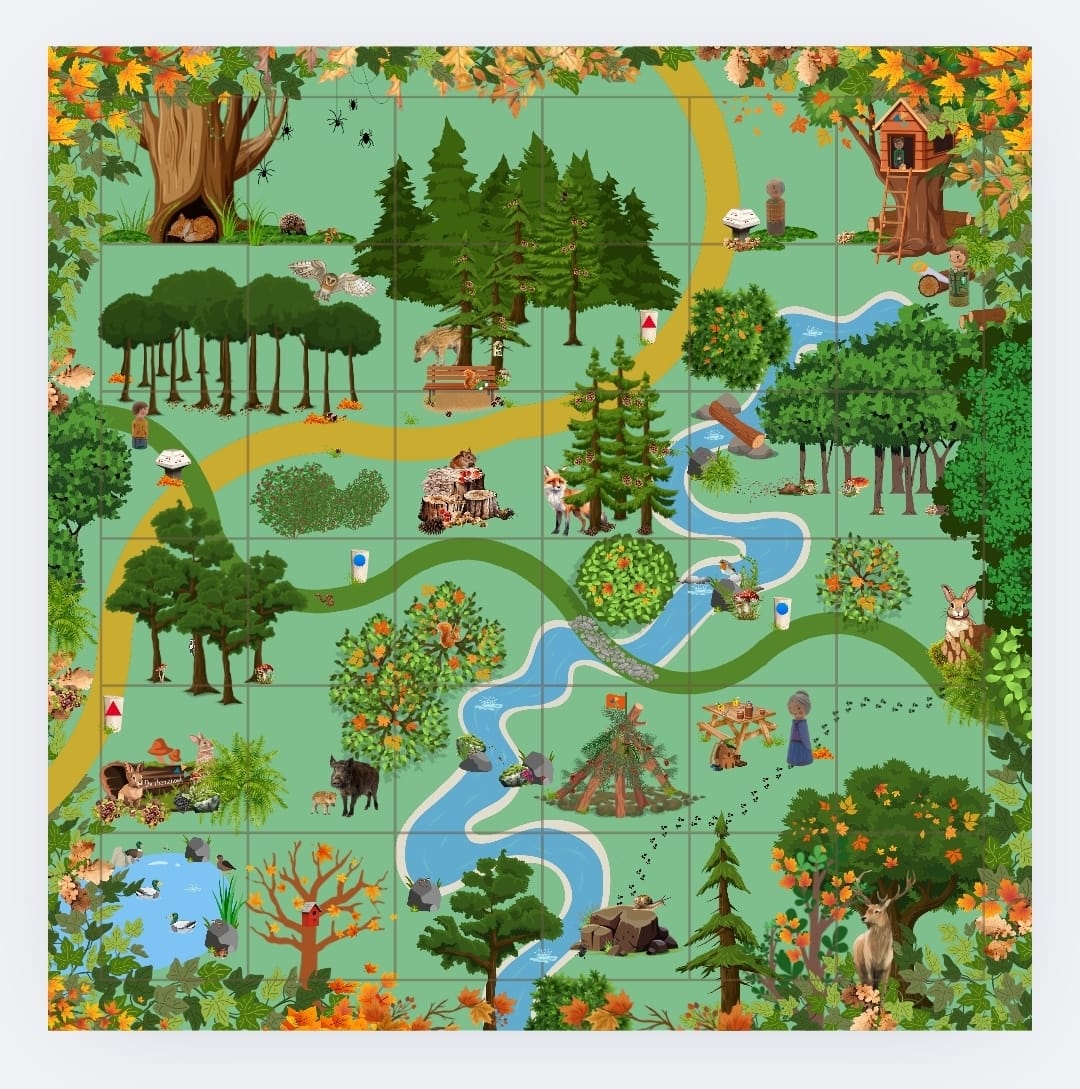 beebotmat in het thema bos voor groep 1/2, woordenschat, thema bos, themahoek, de themahoek
