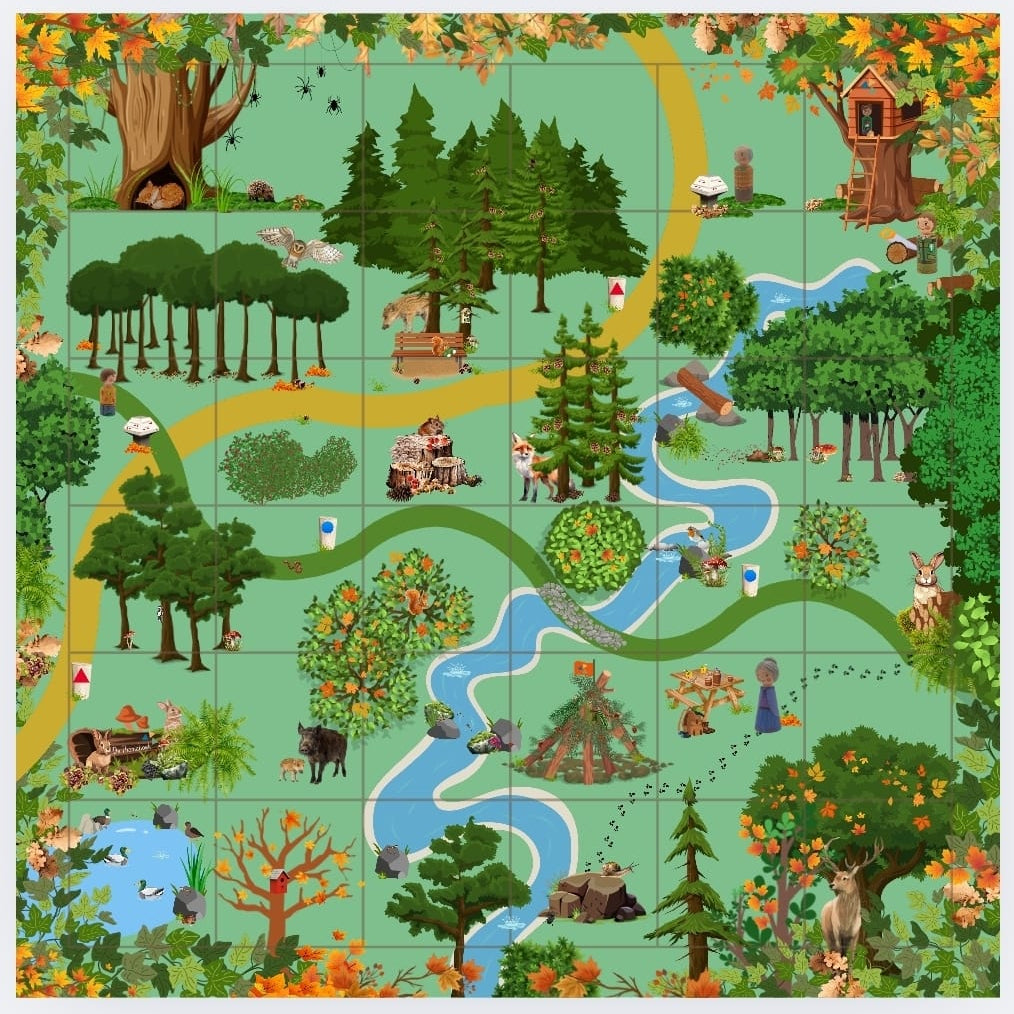 beebotmat in het thema bos voor groep 1/2, woordenschat, thema bos, themahoek, de themahoek, thema herfst, bosdieren, vorm en kleur, groep 1/2, kleuters