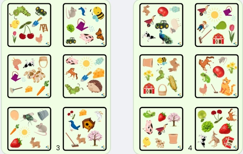 lentespel, thema lente, dobble, spel in het thema lente voor kleuters en meertalige leerlingen, themahoek