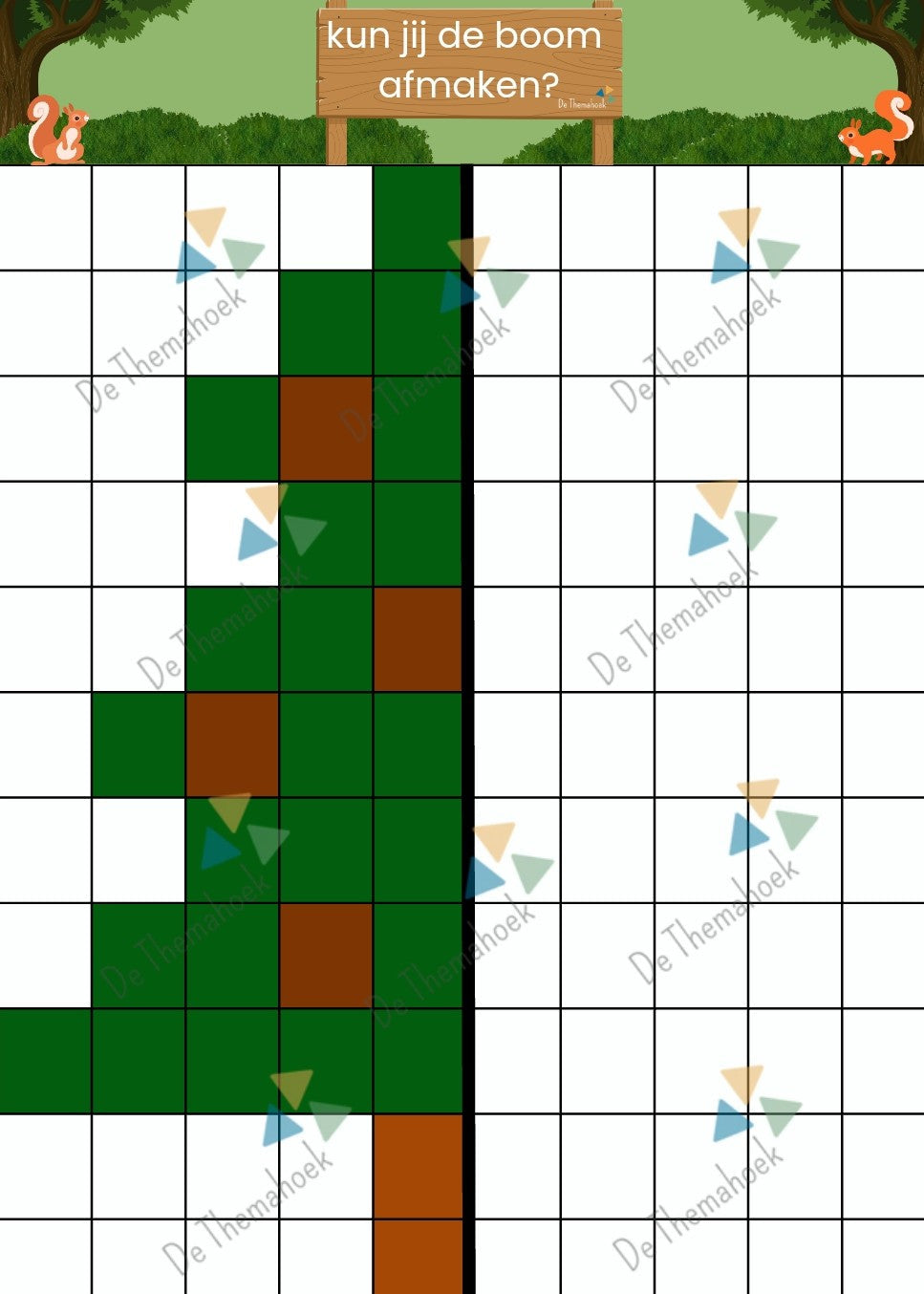 spiegelen, rekenen, tellen, kleuren, kleuters, groep 1/2, thema bos, thmea in het bos, naar het bos, de themahoek, themahoek bos