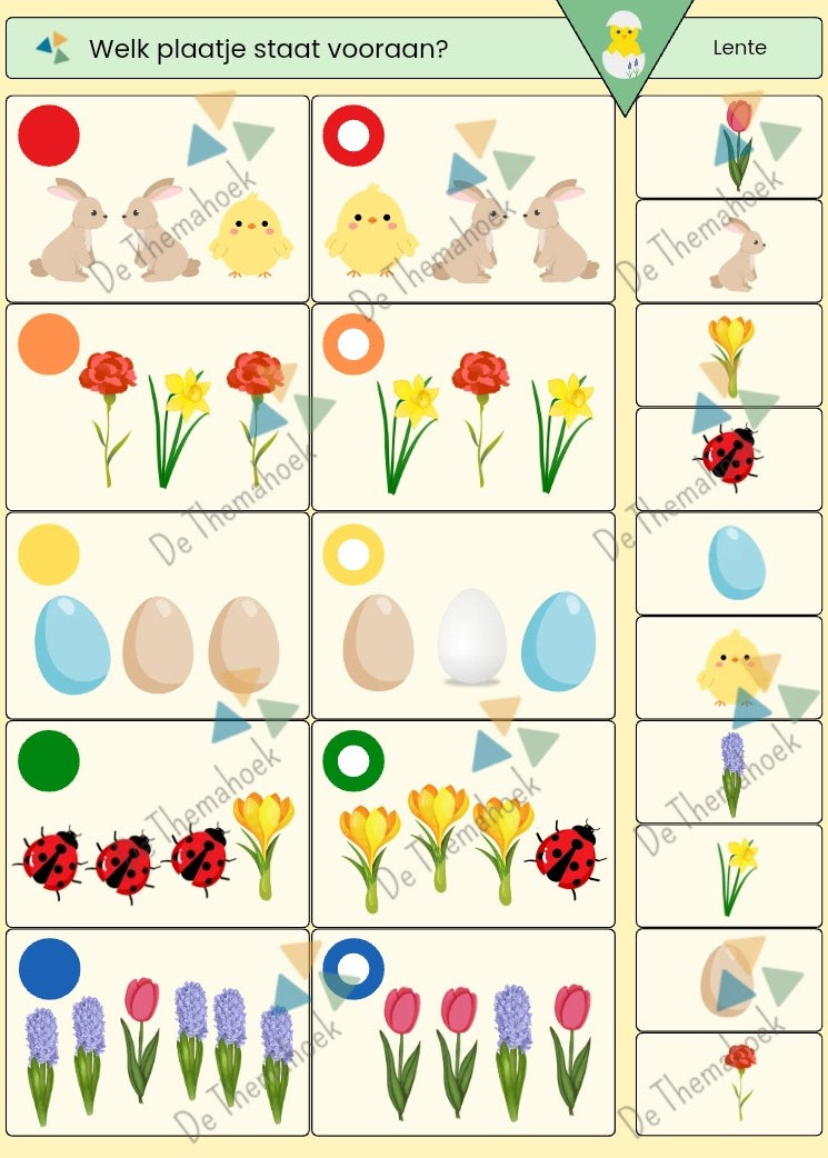 lente piccolo voor groep 1/2, kleuters, nt2 onderwijs, de themahoek, themahoek, taal en rekenen, woordenschat, thema boerderij, boerderij, pasen, thema pasen, thema lente, piccolo, rekenen, woordenschat, rijmen, inloop, inloop thema lente, inloop thema boerderij, inloop lente, inloop kleuters, themahoek lente