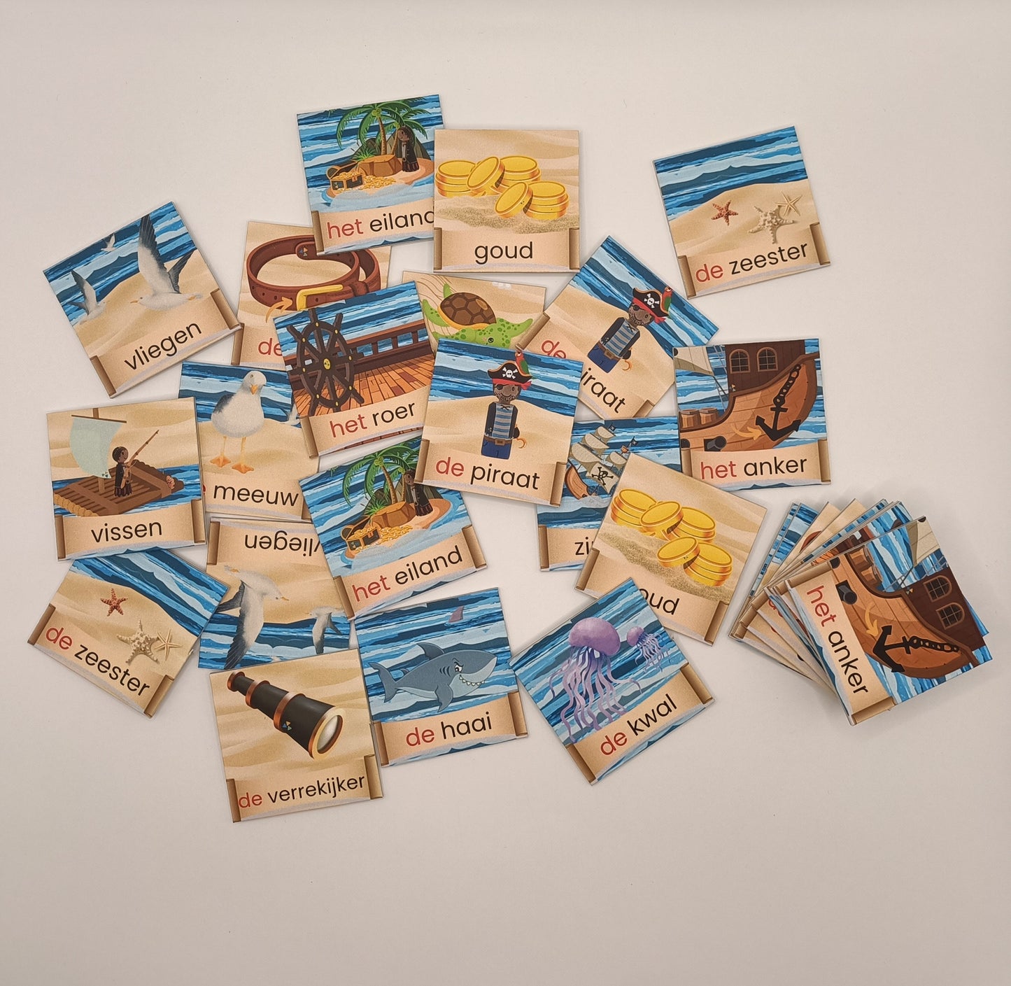 thema piraten memory, kleuters, de themahoek