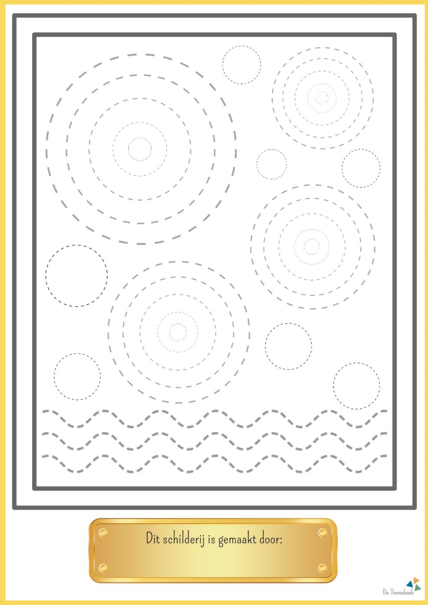 thema kunst schrijfpatronen voor groep 1/2, de themahoek, themahoek