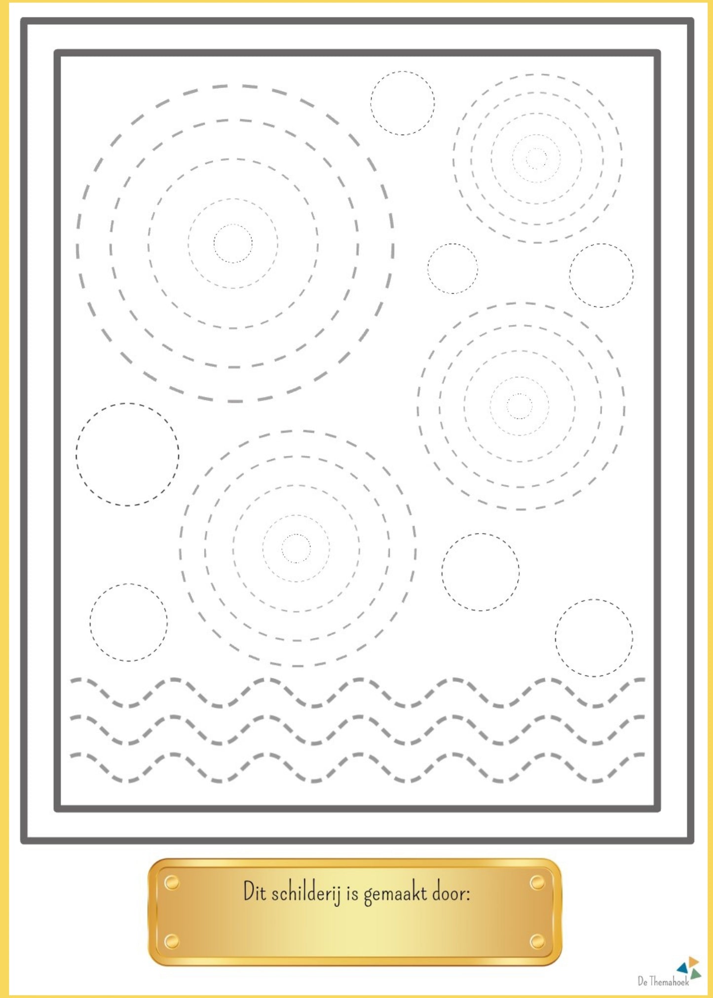 thema kunst schrijfpatronen voor groep 1/2, de themahoek, themahoek, schrijfmotoriek, motorische oefeningen, kleuters, groep 1/2, thema kunst, thema museum, tekenen, schrijfoefeningen