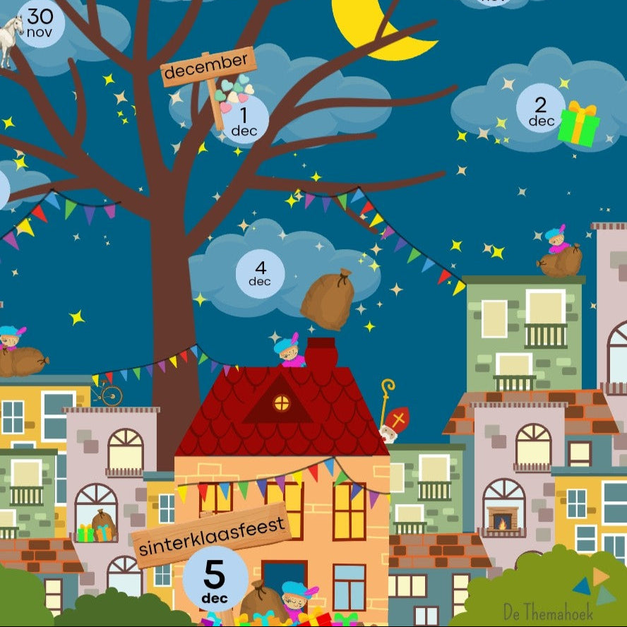sint aftelkalender voor groep 1/2, sinterklaas kalender, sint, sinterklaas, kleuters, thema sint, sint