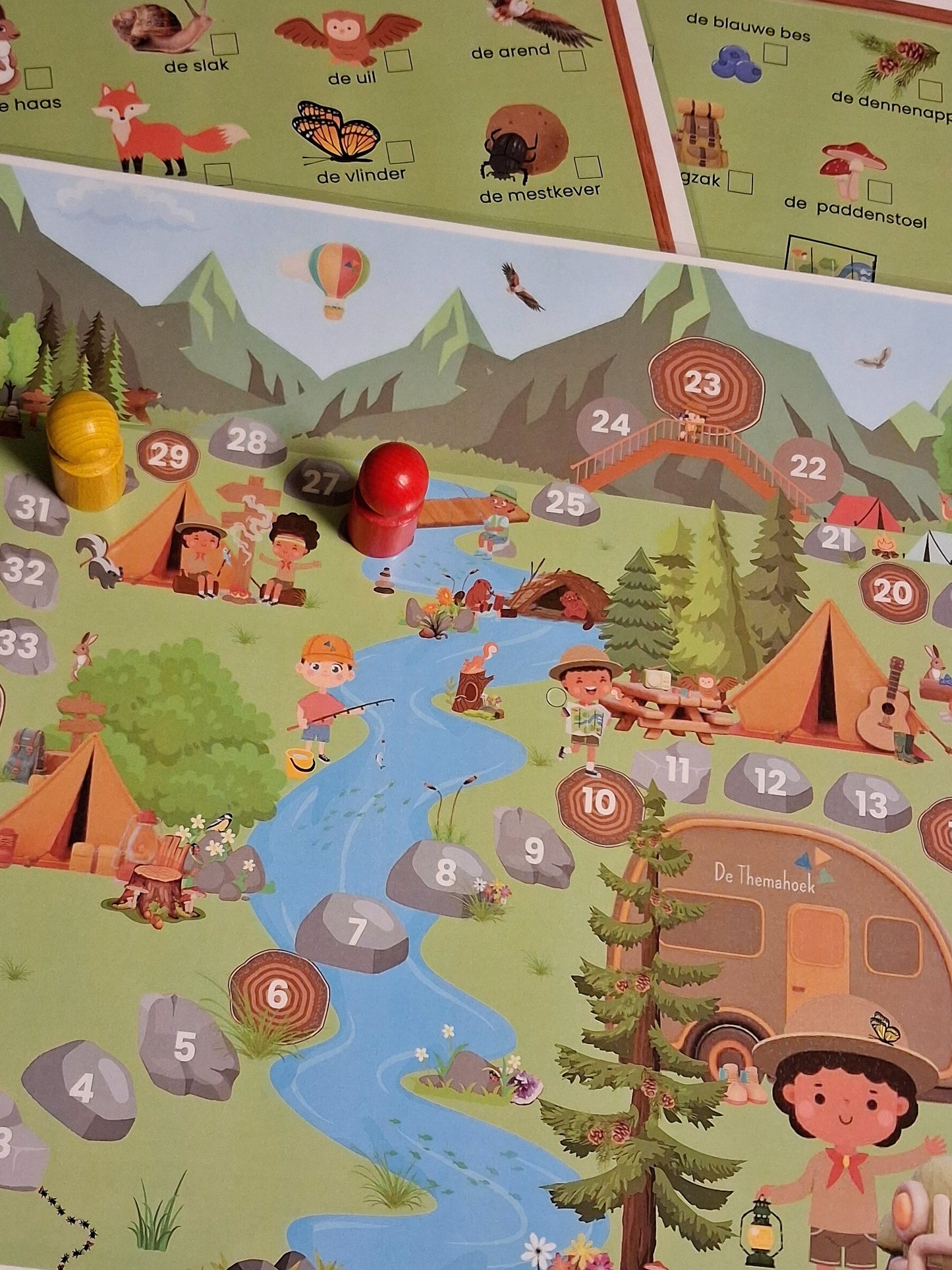 thema bos spel inloop kleuters, thema bos, spel groep 1/2, rekenen thema bos, themahoek bos, de themahoek