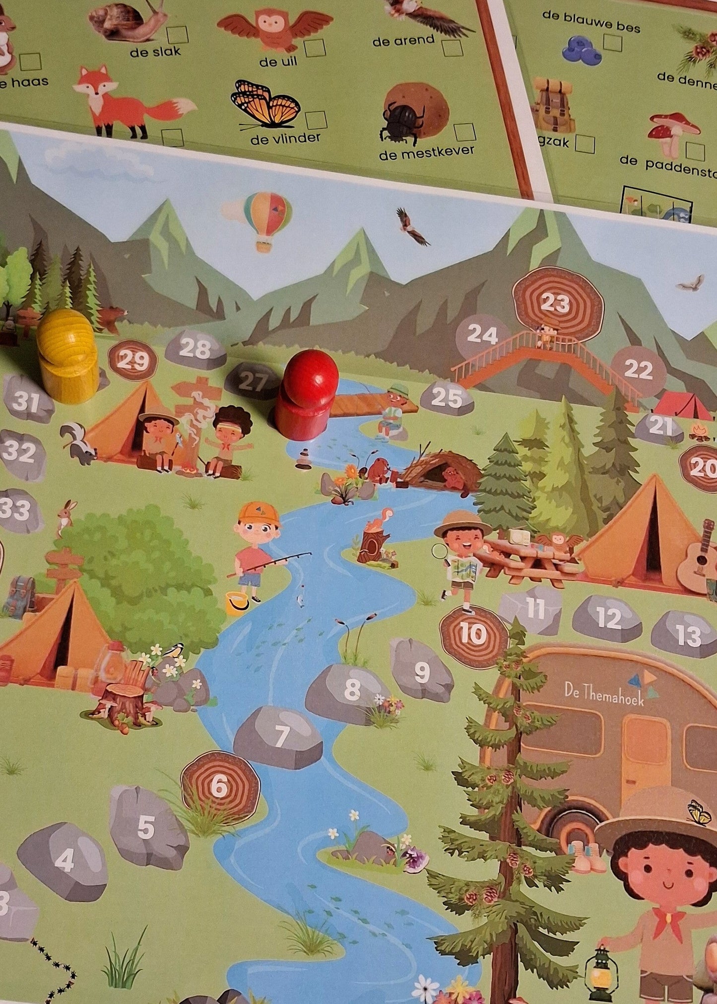 thema bos spel inloop kleuters, thema bos, spel groep 1/2, rekenen thema bos, themahoek bos, de themahoek