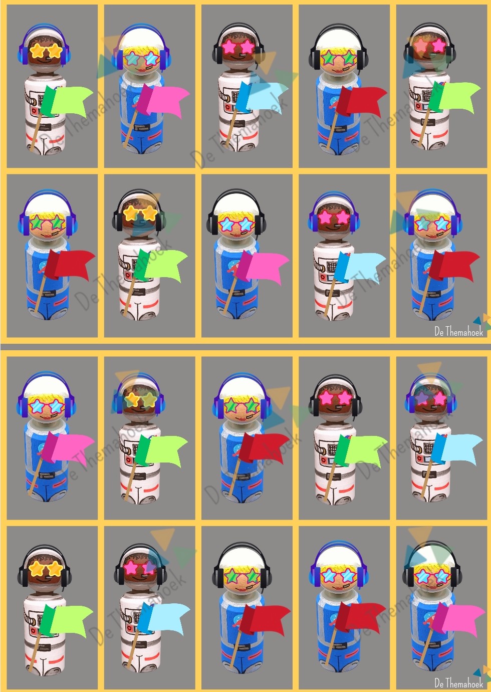 wie ben ik, spel thema de ruimte, voor kleuters, meerkunners en nt2 leerlingen, de themahoek, themahoek, thema ruimte, groep 1/2, wie is het, woordenschat