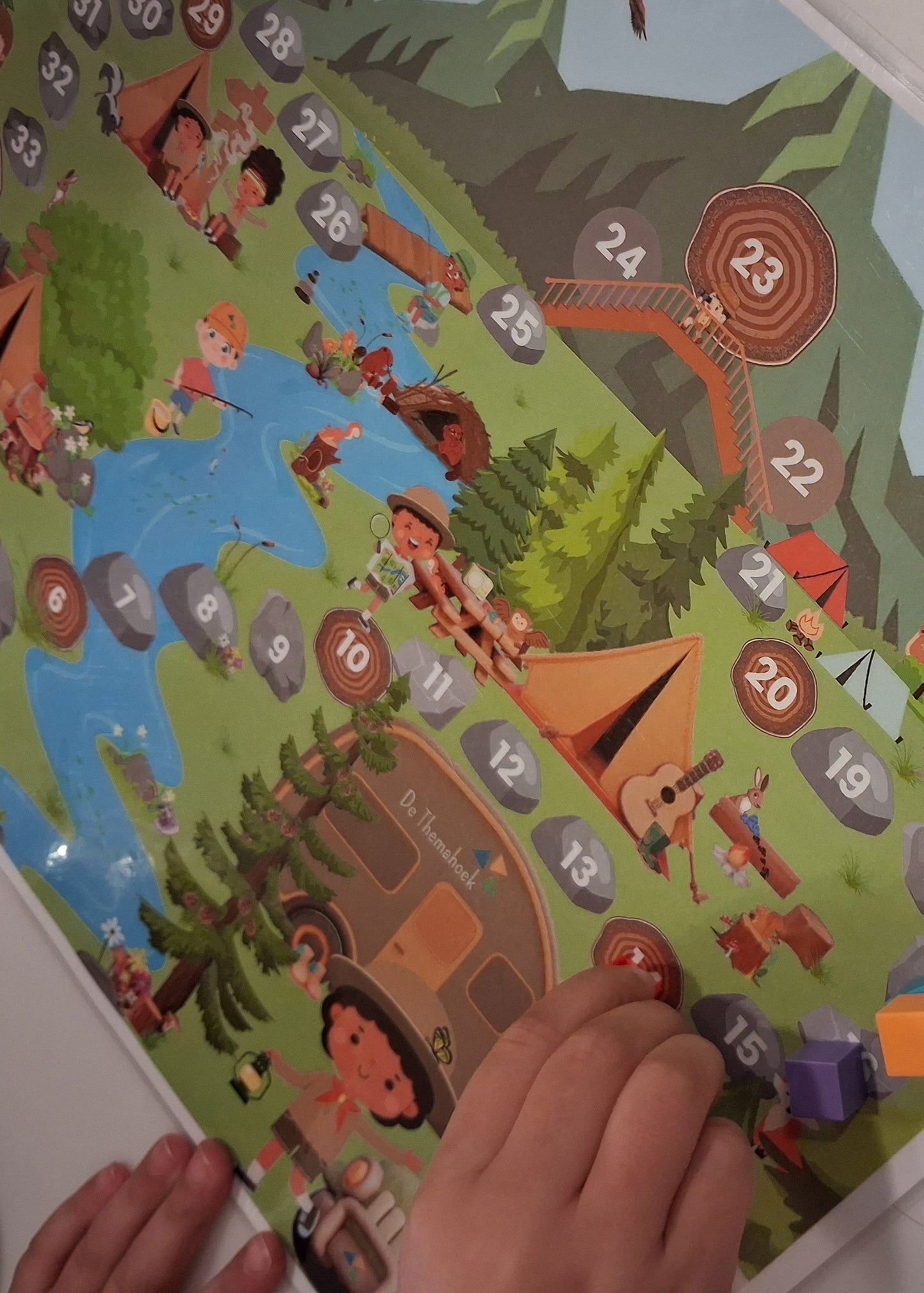 thema bos, spel, thema vakantie, thema herfst, thema kamperen, rekenen, woordenschat, kleuters, groep 1/2, de themahoek, themahoek