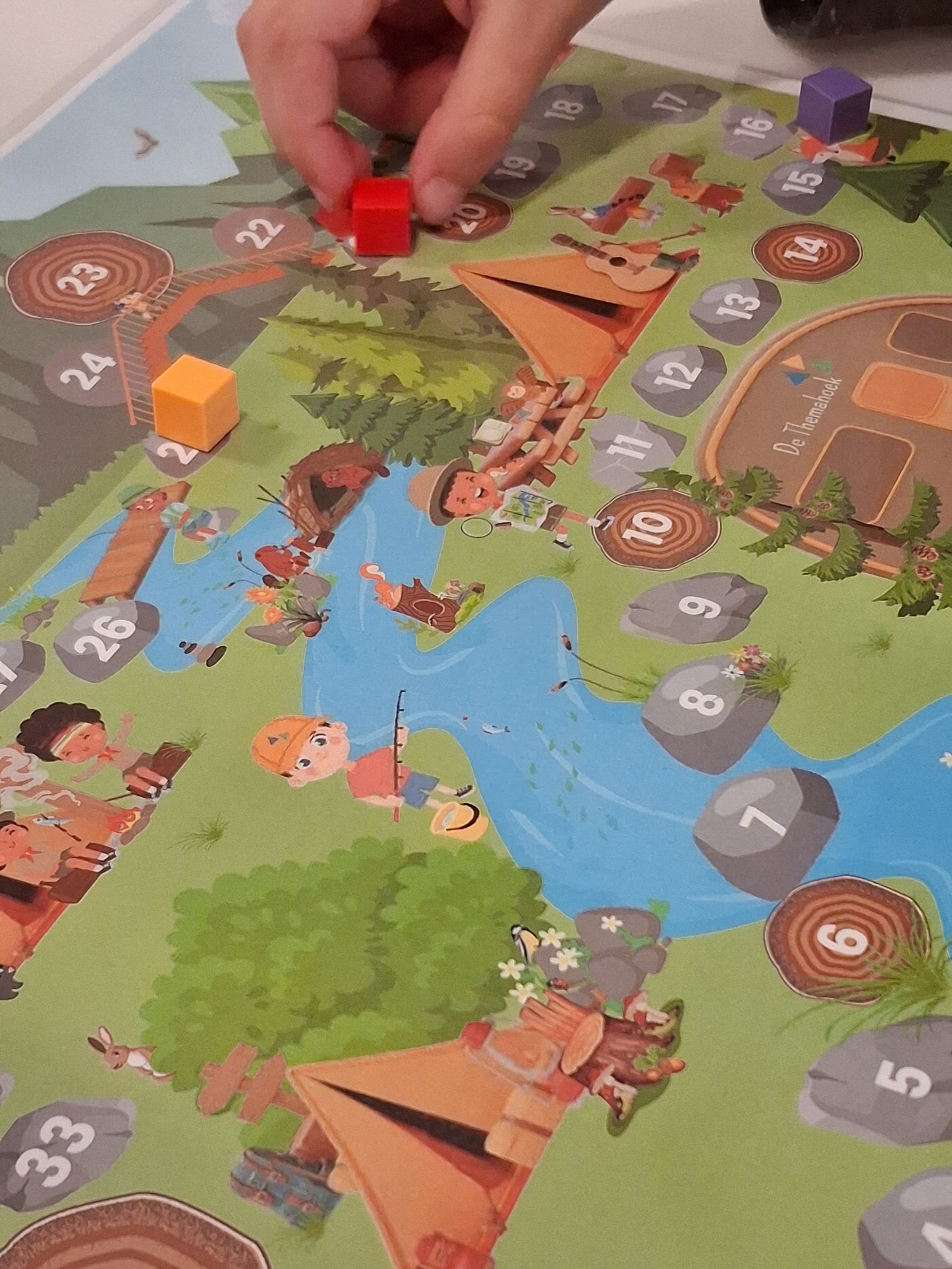 thema bos, spel, thema vakantie, thema herfst, thema kamperen, rekenen, woordenschat, kleuters, groep 1/2, de themahoek, themahoek, tellen, cijferherkenning