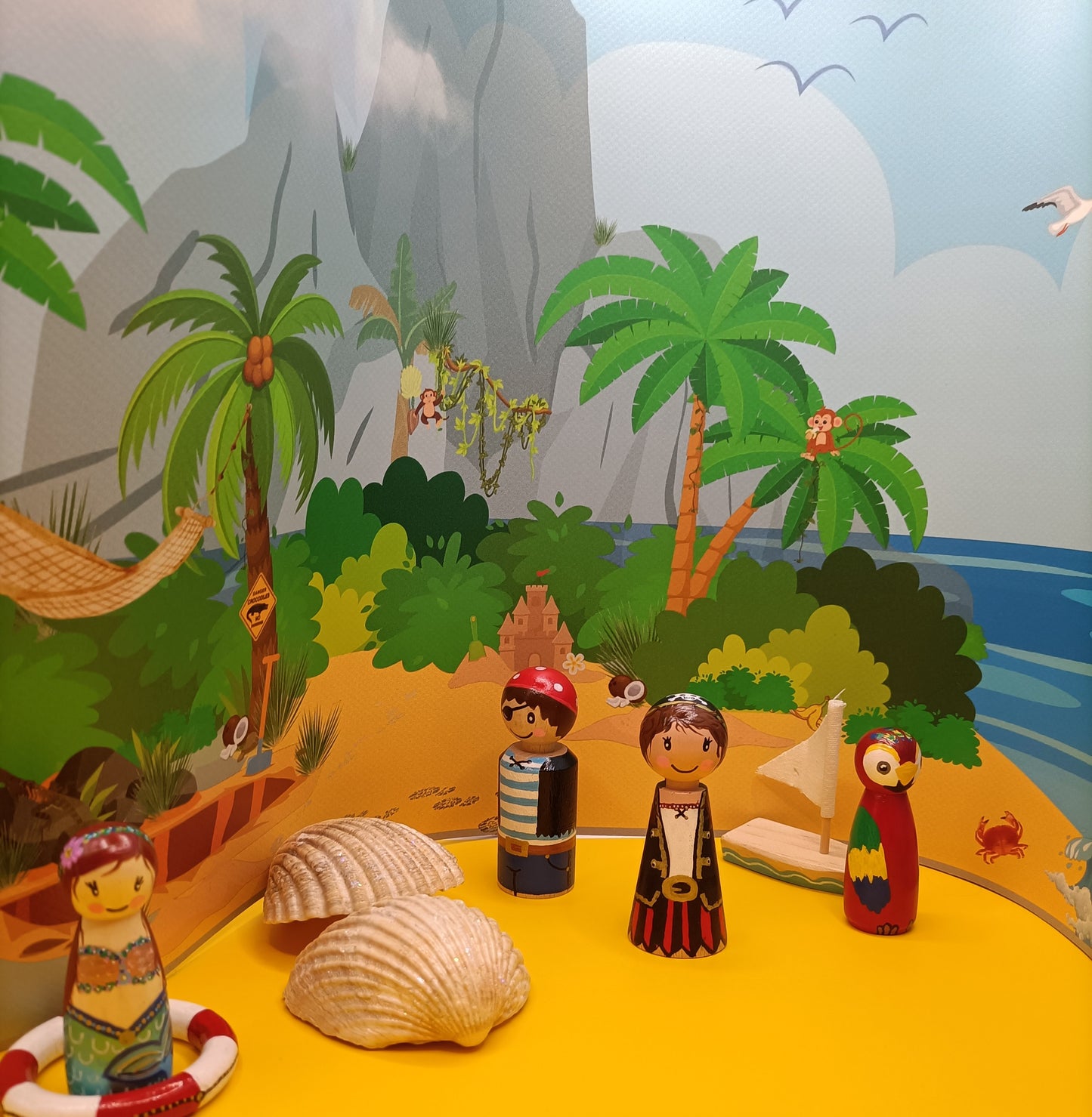 verteltafel thema piraten, nt2 onderwijs, groep 1/2, taalontwikkeling, de themahoek, themahoek