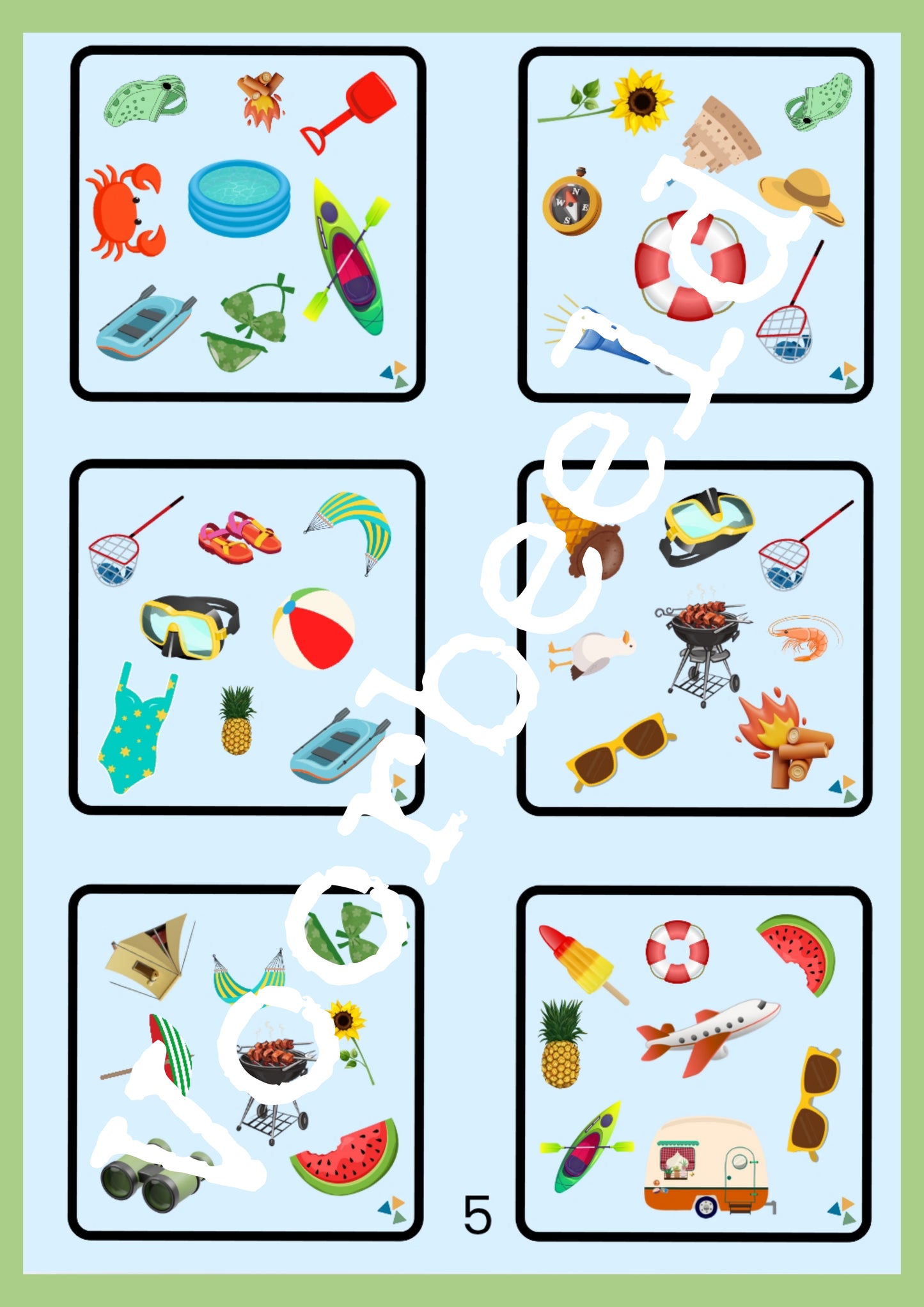thema zomer dobble kleuters en meertalige kinderen, de themahoek, themahoek