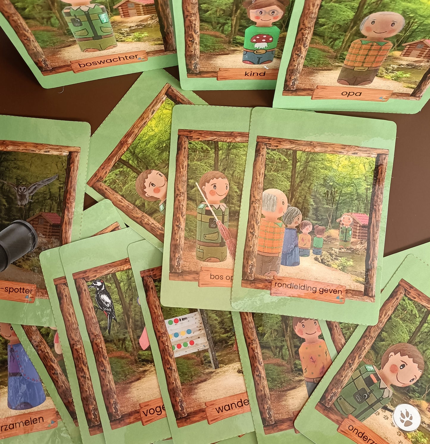 themahoek kleuters bos, thema bos groep 1/2, spelhoek, rollenkaartjes themahoek, de themahoek, themahoek bos