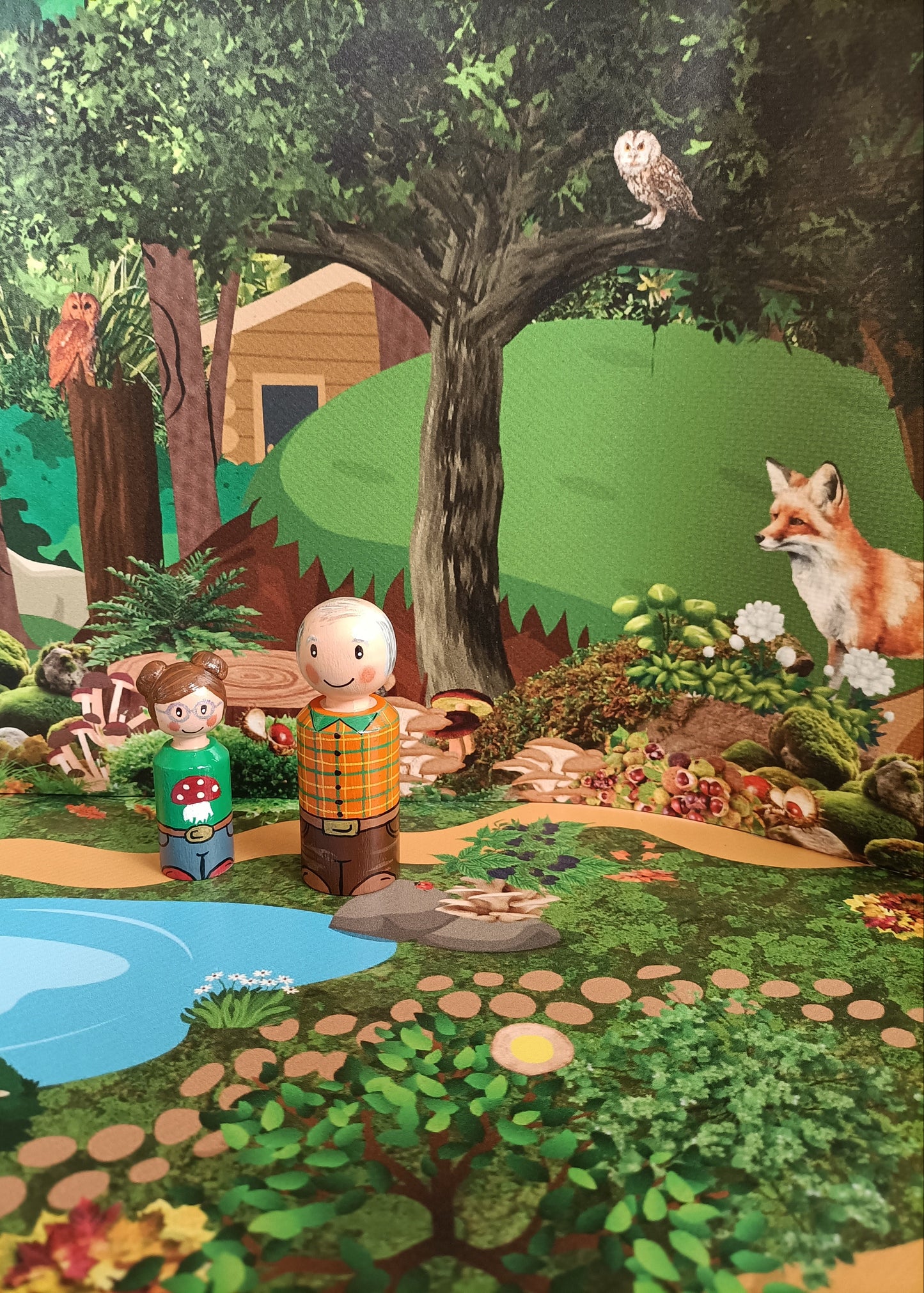 woordenschat bos, verteltafel bos, kleuters, de themahoek, thema bos, kleuters, groep 1/2, bosdieren, verteltafel, thema herfst