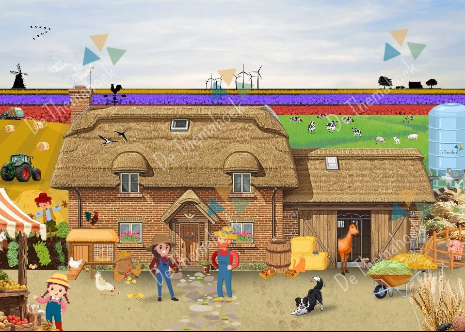 thema boerderij, kleuters, groep 1/2, woordkaart, woordkaarten, woordplaat, de boerderijwinkel, auditieve oefeningen, woordenschat, nt2 onderwijs,de themahoek, thema boerderij, thema lente, praatplaat
