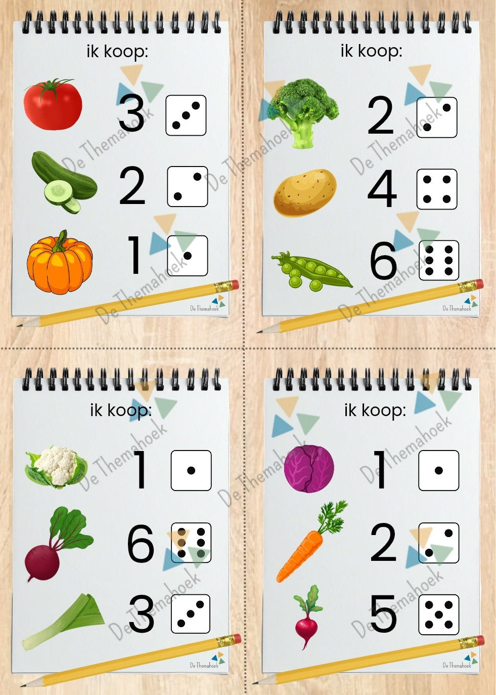 thema boerderij, kleuters, de boerderij, kleuters, groep 1/2, de boerderijwinkel, spelhoek boerderij, spel, spelhoek, themahoek, de themahoek, prijskaartjes, geldrekenen, dobbelsteenbeelden, tellen