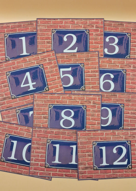 cijferkaarten,  kleuters, thema huis, thema hier woon ik, huisnummers, huisnummerkaarten, rekenen kleuters, cijferherkenning, tellen, rekenbundel, de themahoek, themahoek, groep 1/2