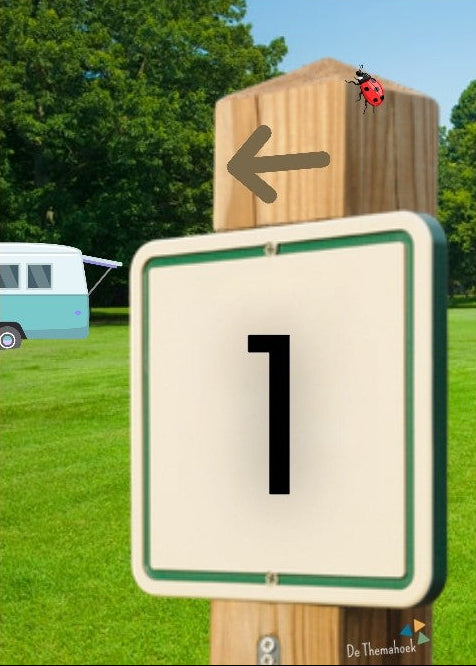 cijferkaarten, cijferkennis, cijferherkenning, thema vakantie, thema camping, thema op reis, kleuters, groep 1/2, tellen tot 30, cijfers tot 30, de themahoek, rekenen, rekenspel, rekenkaarten