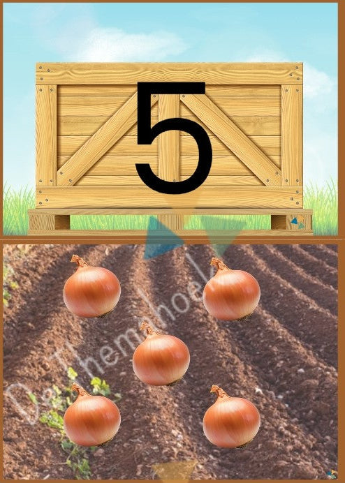 thema boerderij, op de boerderij, cijfers, rekenen, telkaarten, cijferkaarten, getallen tm 10, getallen tm 12, rekenen, thema lente, thema groente, tellen, de htemahoek, themahoek boerderij, spel, kleuters, groep 1/2