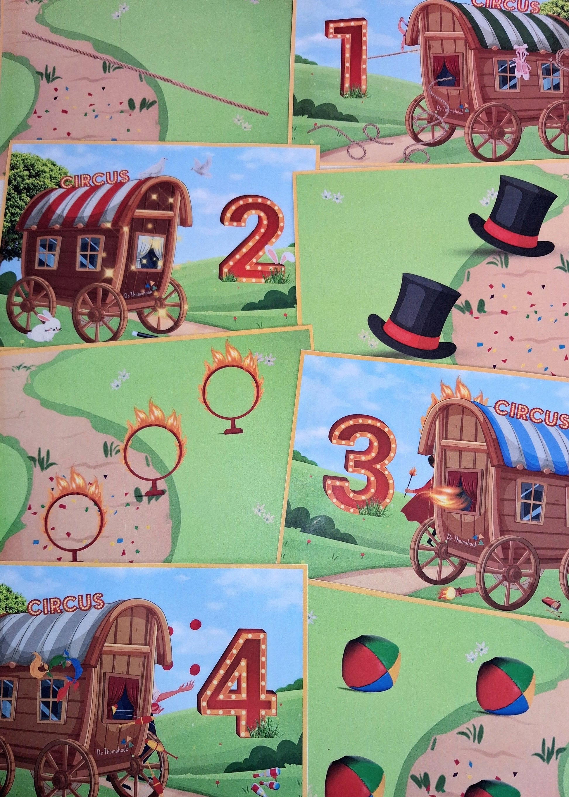 thema circus, cijfers, tellen, de themahoek, groep 1/2, kleuters, thema spot on