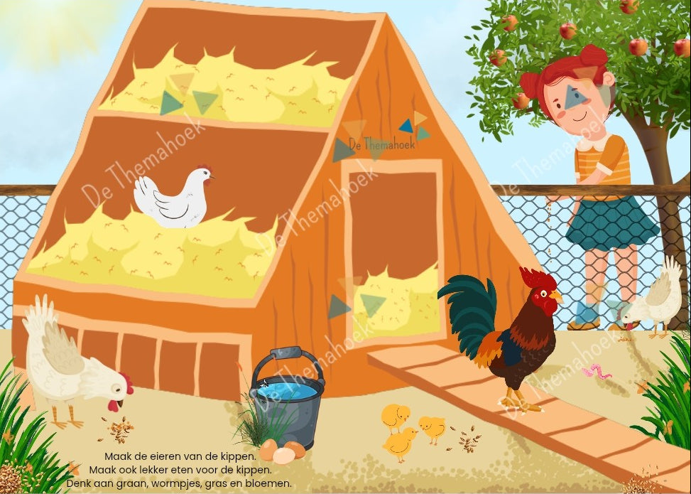 thema boerderij, op de boerderij, thema, kleuters, kleien, motoriek, inloop, inloopactiviteit, de themahoek, groep 1/2, woordenschat, tellen, ieren, kip en het ei, kuiken, kleikaart, kleikaarten