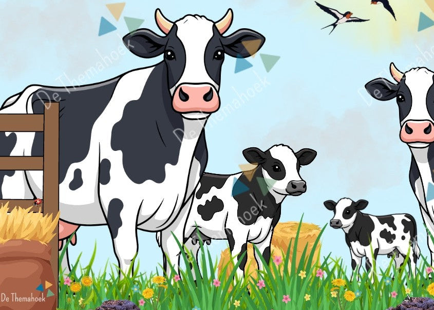 thema boerderij, op de boerderij, thema, kleuters, kleien, motoriek, inloop, inloopactiviteit, de themahoek, groep 1/2, woordenschat, tellen, kleikaart, kleikaarten, koe