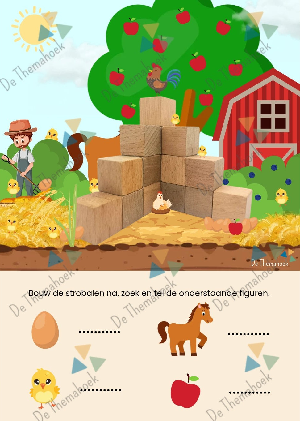 bouwkaarten thema lente voor groep 1/2 , themahoek, bouwhoek, rekenen, lente, boerderij, thema lente, thema pasen, tellen, voorbeeldkaarten bouwhoek, kleuters, bouwen, rekenen, ruimtelijk inzicht, inloop thema lente, inloop kleuters, de themahoek, thema boerderij, zoekkaarten thema lente, spel thema lente