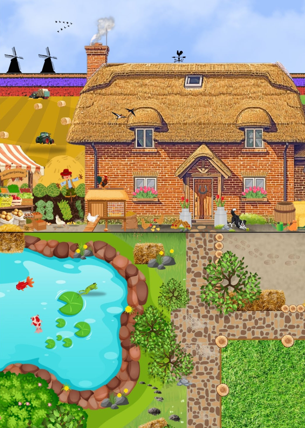 verteltafel, kleuters, groep 1/2, thema boerderij, op de boerderij, thema lente, spel, spelhoek, themahoek boerderij, de themahoek, woordenschat, nt2 onderwijs, houten poppetjes