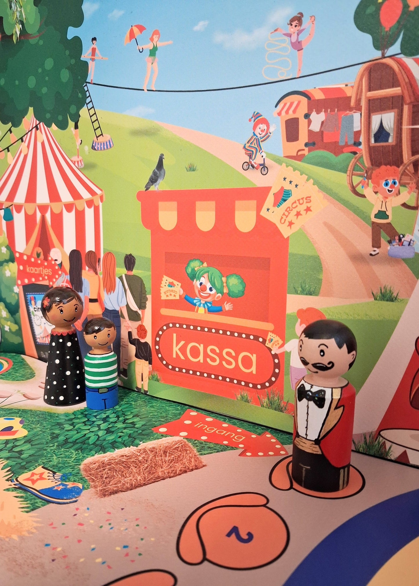 verteltafel, groep 1/2, kleuters, thema circus, welkom in het circus, circusartiesten, woordenschat, spel, circus, de themahoek, themahoek circus