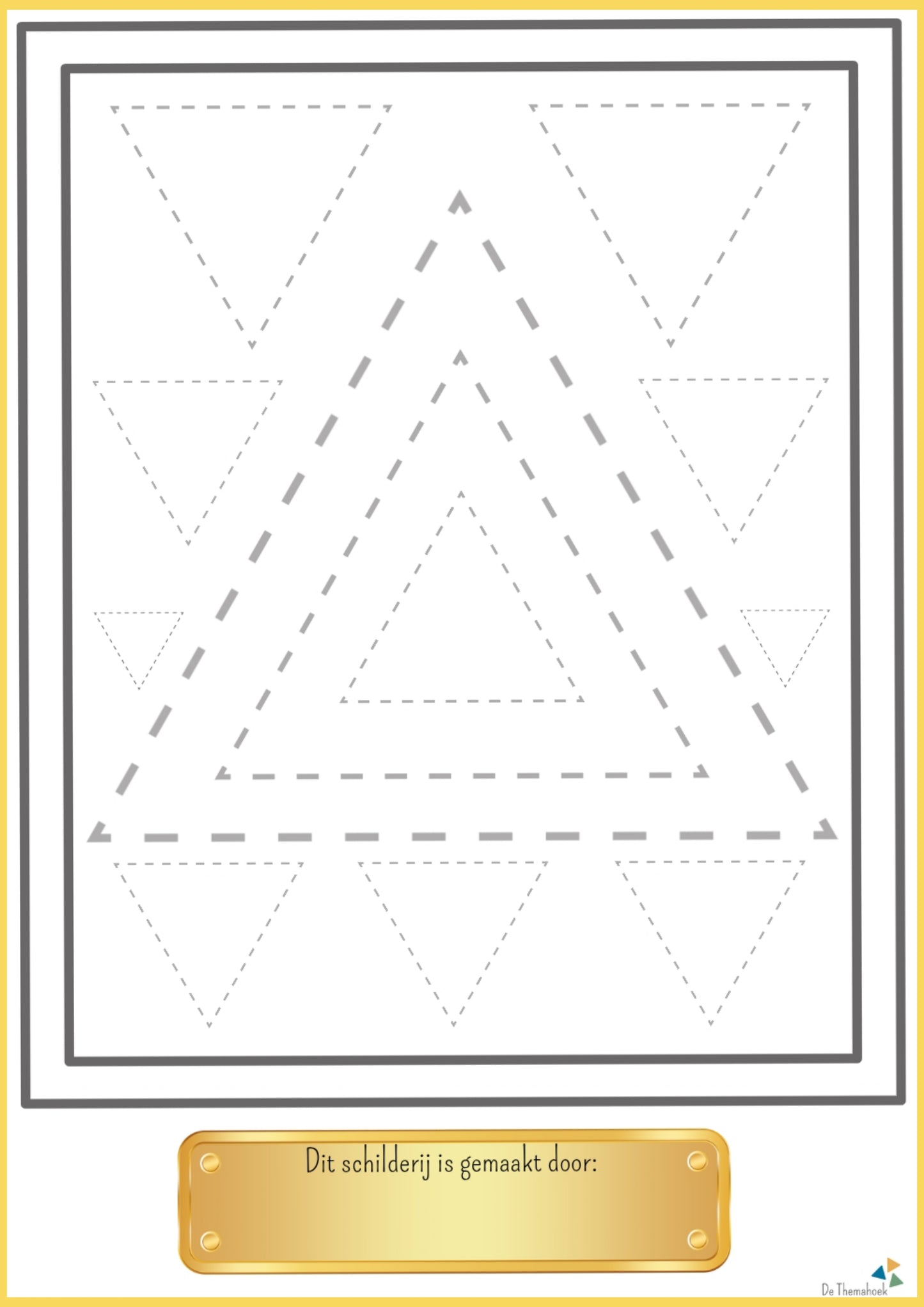 thema kunst schrijfpatronen voor groep 1/2, spellen kunst kleuters, gratis schrijfpatronen, de themahoek