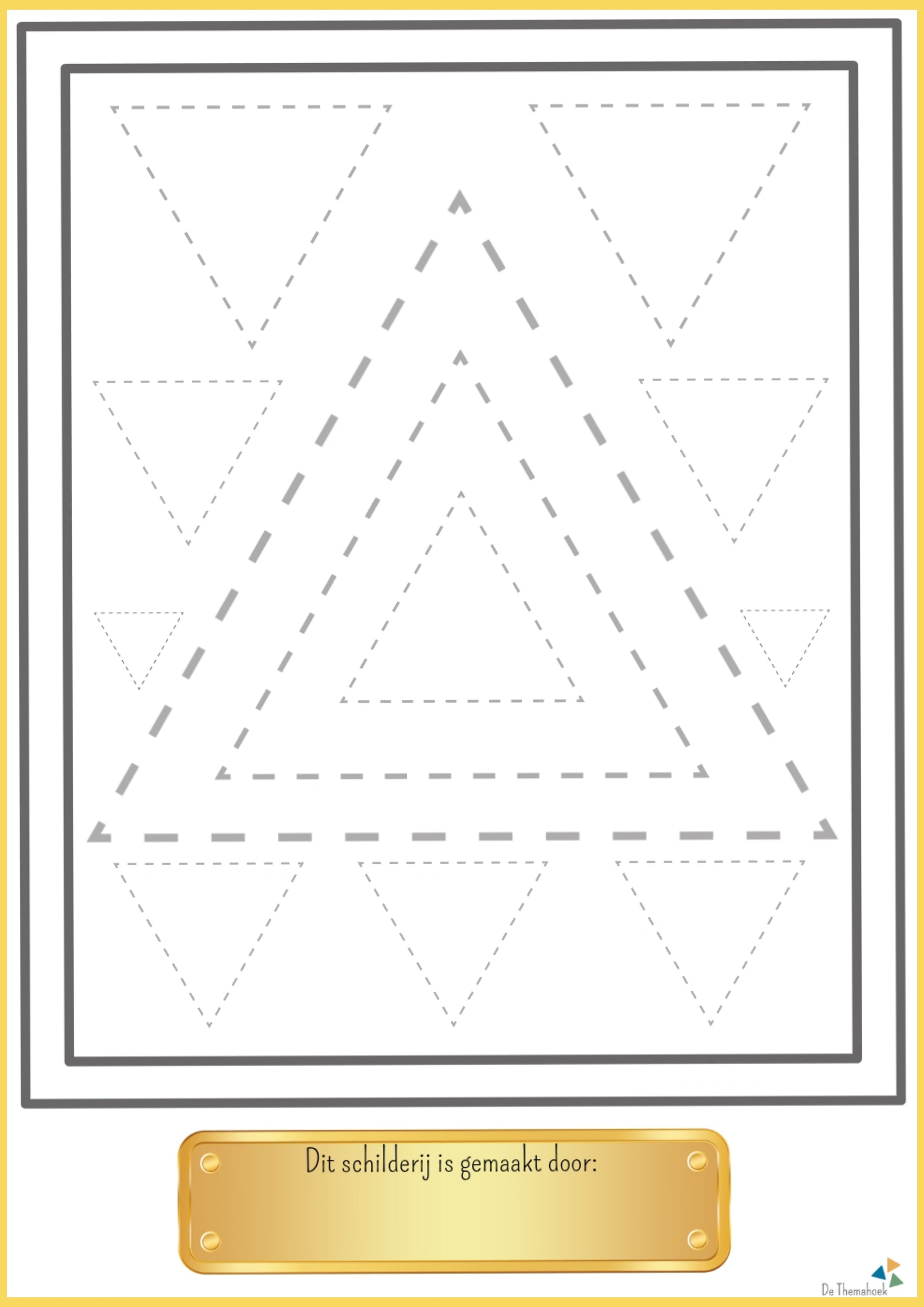 thema kunst schrijfpatronen voor groep 1/2, spellen kunst kleuters, gratis schrijfpatronen, de themahoek