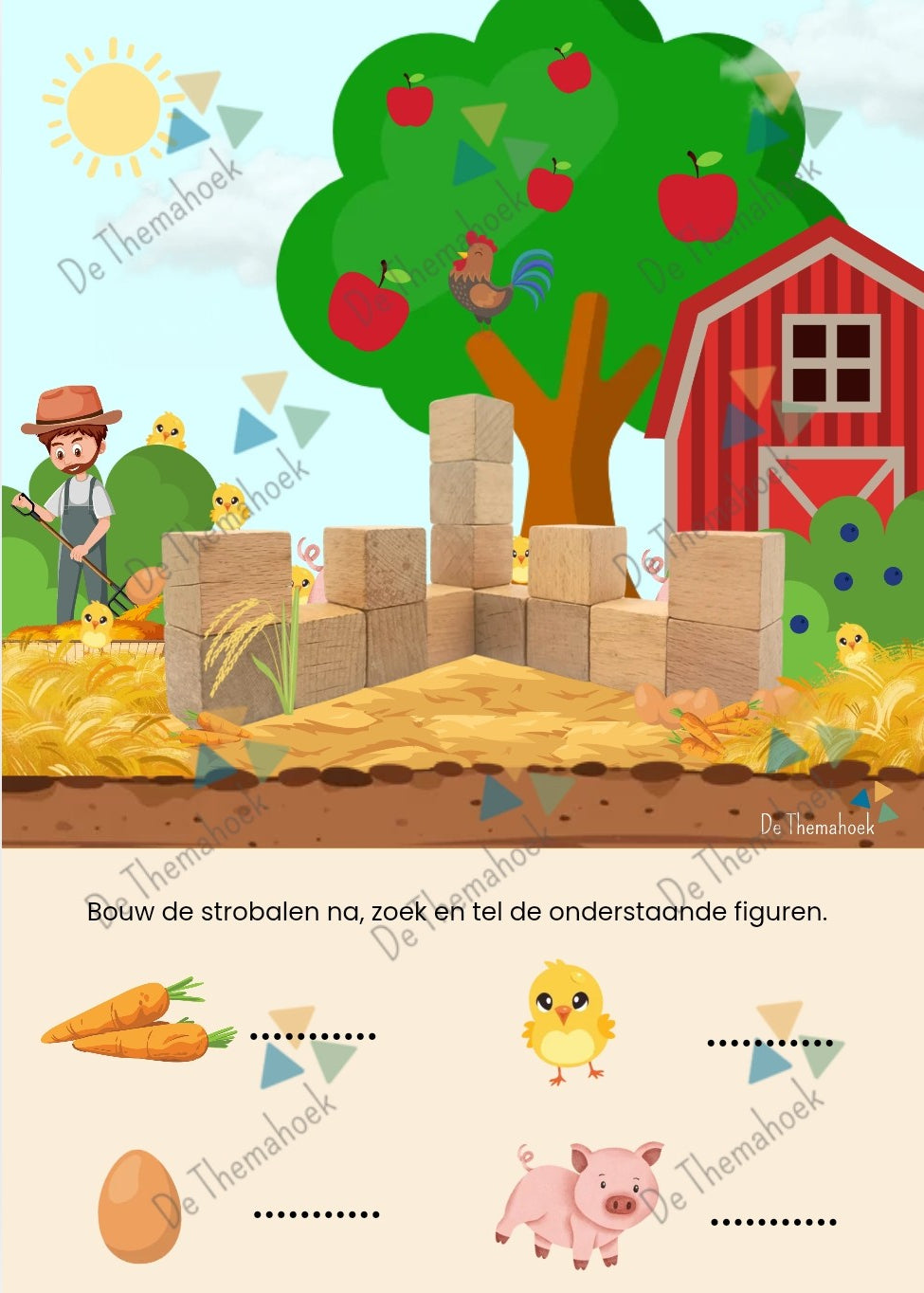 bouwkaarten thema lente voor groep 1/2 , themahoek, bouwhoek, rekenen, lente, boerderij, thema lente, thema pasen, tellen, voorbeeldkaarten bouwhoek, kleuters, bouwen, rekenen, ruimtelijk inzicht, inloop thema lente, inloop kleuters, de themahoek, thema boerderij, zoekkaarten thema lente, spel thema lente