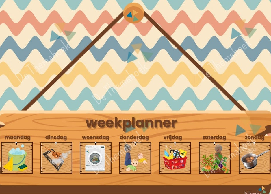 thema huis, liedje, versje, telversje, dagen van de week, hier woon ik, zingen, muziek met kleuters, kleuters, groep 1/2, de themahoek, themahoek