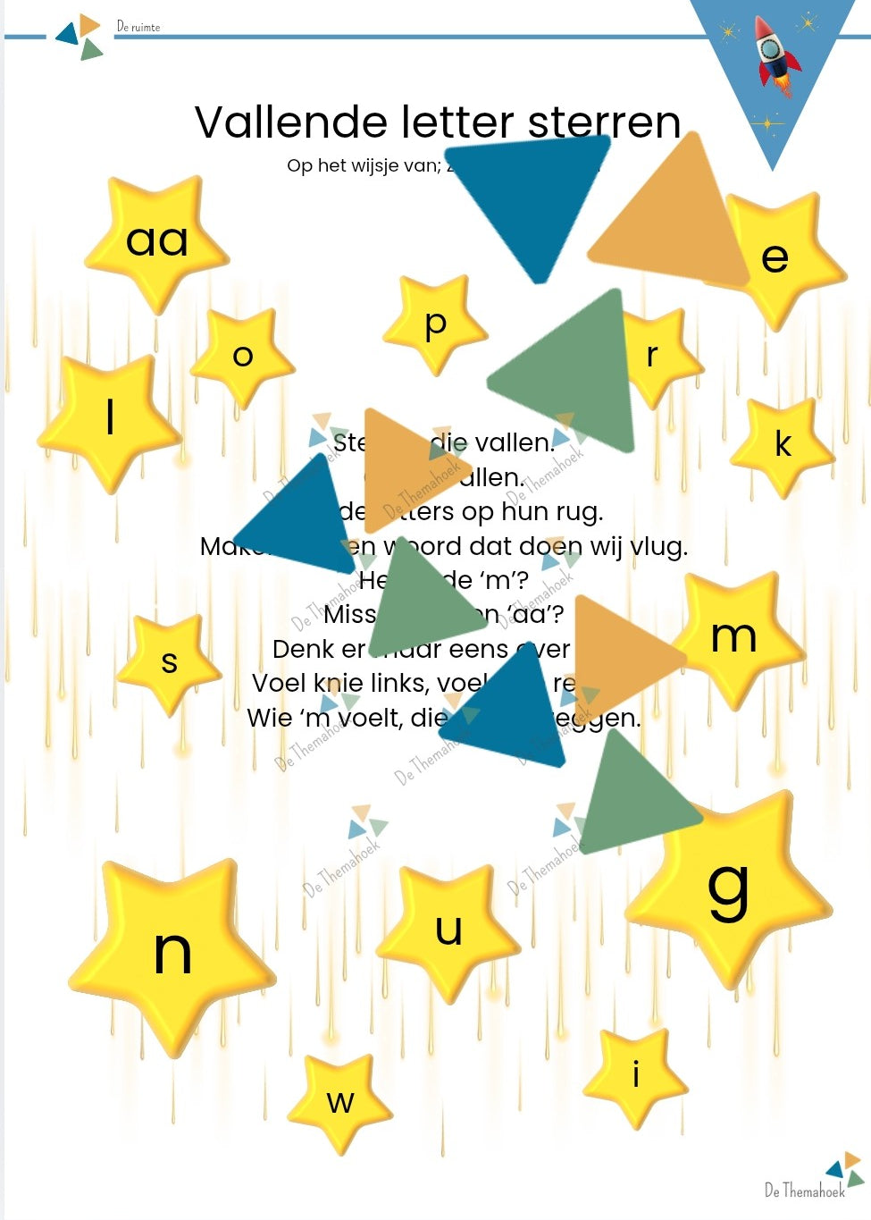 liedjes thema ruimte, thema ruimte, kleuters, groep 1/2, woordenschat, zingen, liedje ruimte, de themahoek
