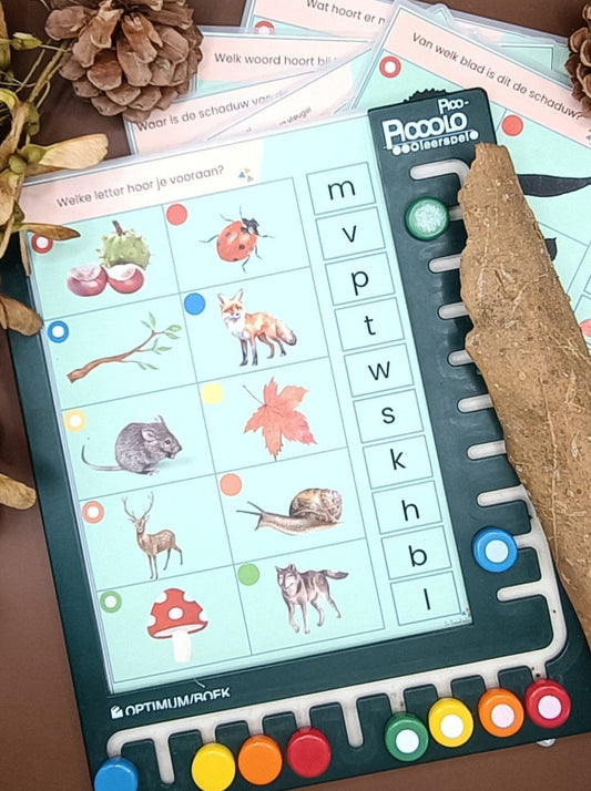 piccolo thema bos, thema herfst, spel thema bos, inloop thema bos, kleuters, de themahoek, themahoek bos, themahoek herfst
