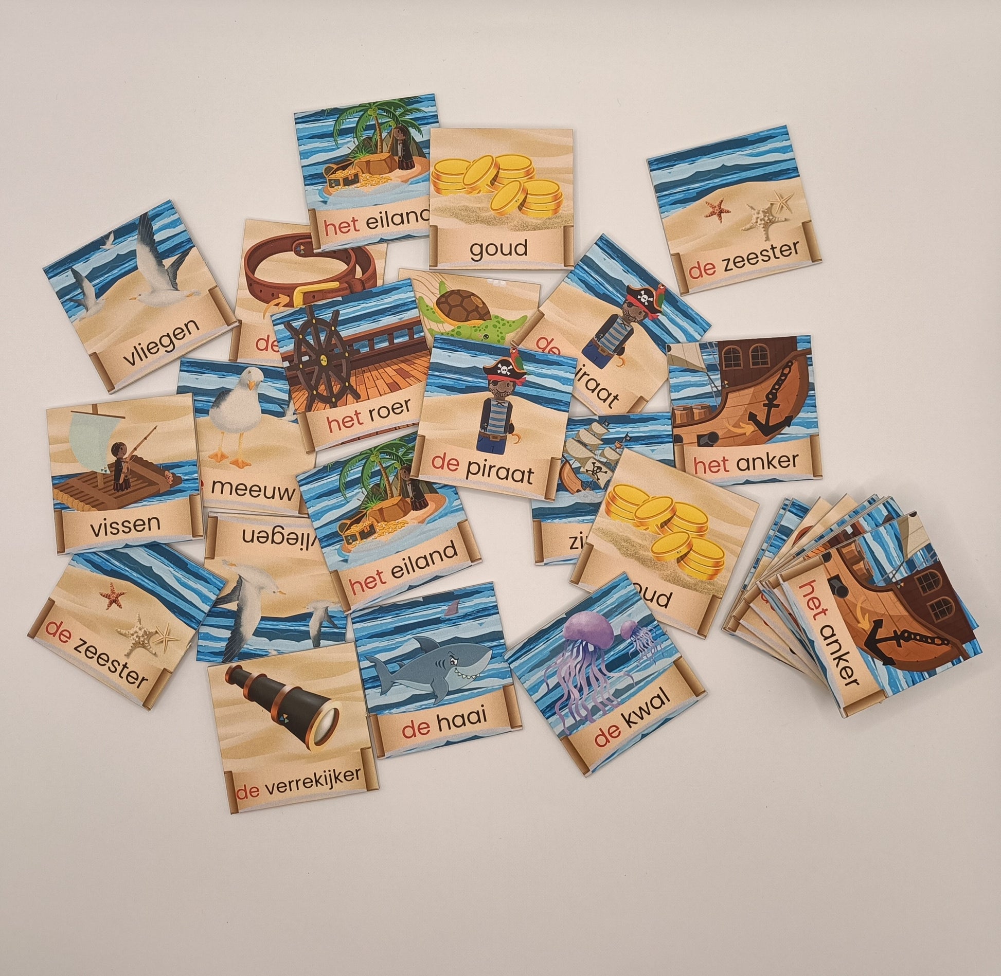 thema piraten memory, kleuters, de themahoek