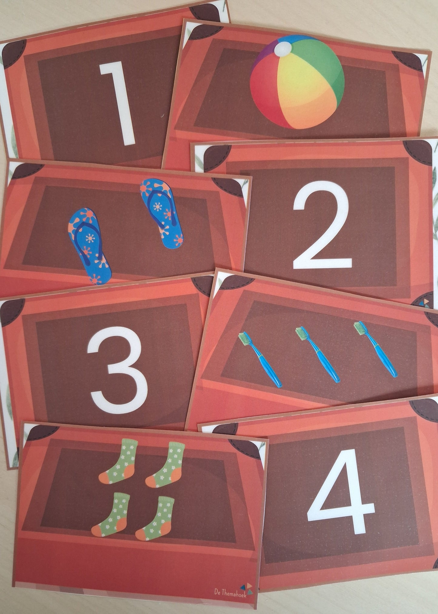 cijfers, cijferherkenning, cijferkennis, getalbegrip, rekenen, thema de camping, thema vakantie, thema op reis, thema vervoersmiddelen, kleuters, groep 1/2, spel, bewegend leren, woordenschat, tellen, inloop, de themahoek