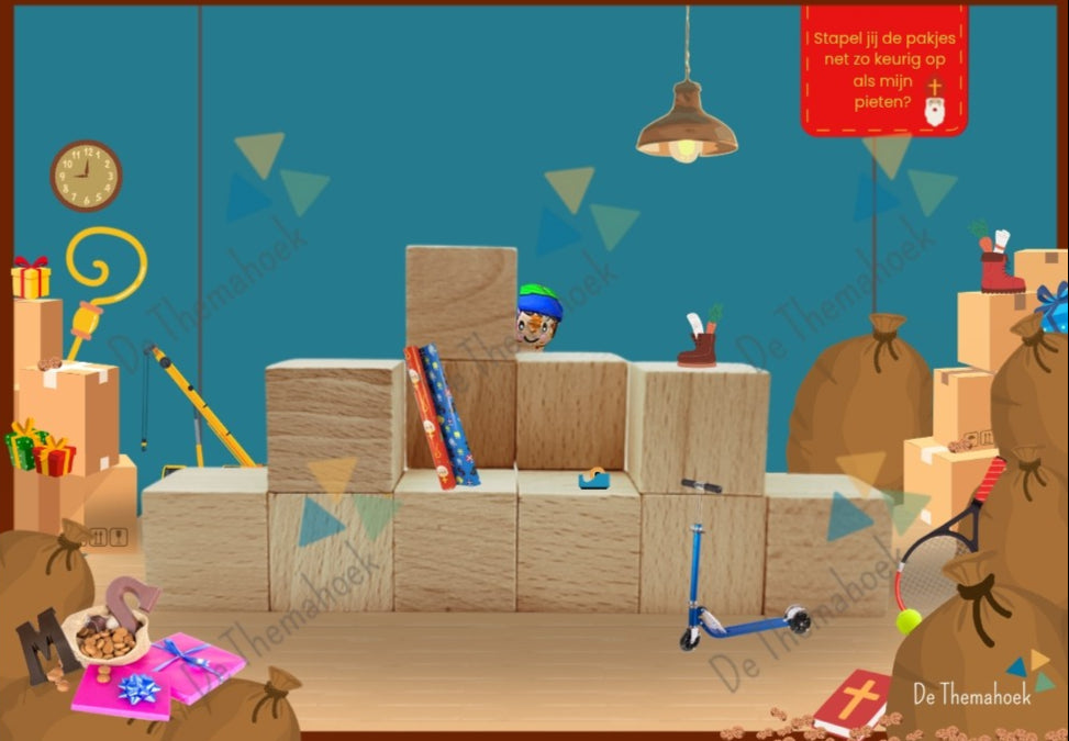 bouwkaarten sint, thema sint, bouwkaarten thema sint, sinterklaasspel, thema sint groep 1/2, thema sint kleuters, themahoek sint, de themahoek