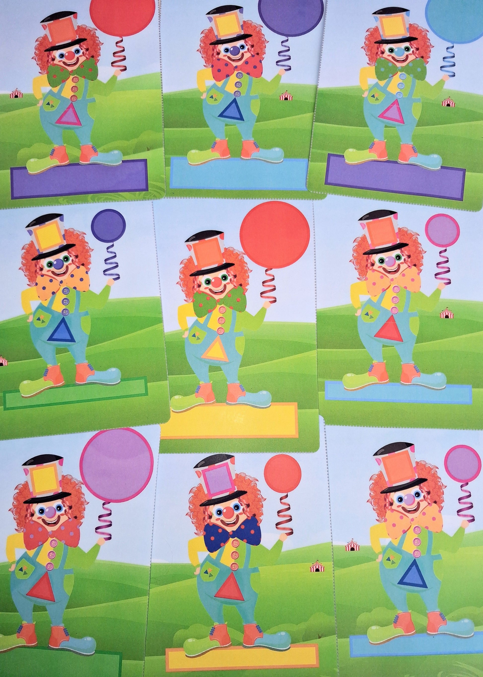 sorteren, thema circus, clowns sorteren, rekenen, kleuters, sorteren en serieren, tellen, vorm en kleur, vormen, kleuren, de themahoek, themahoek circus, groep 1/2