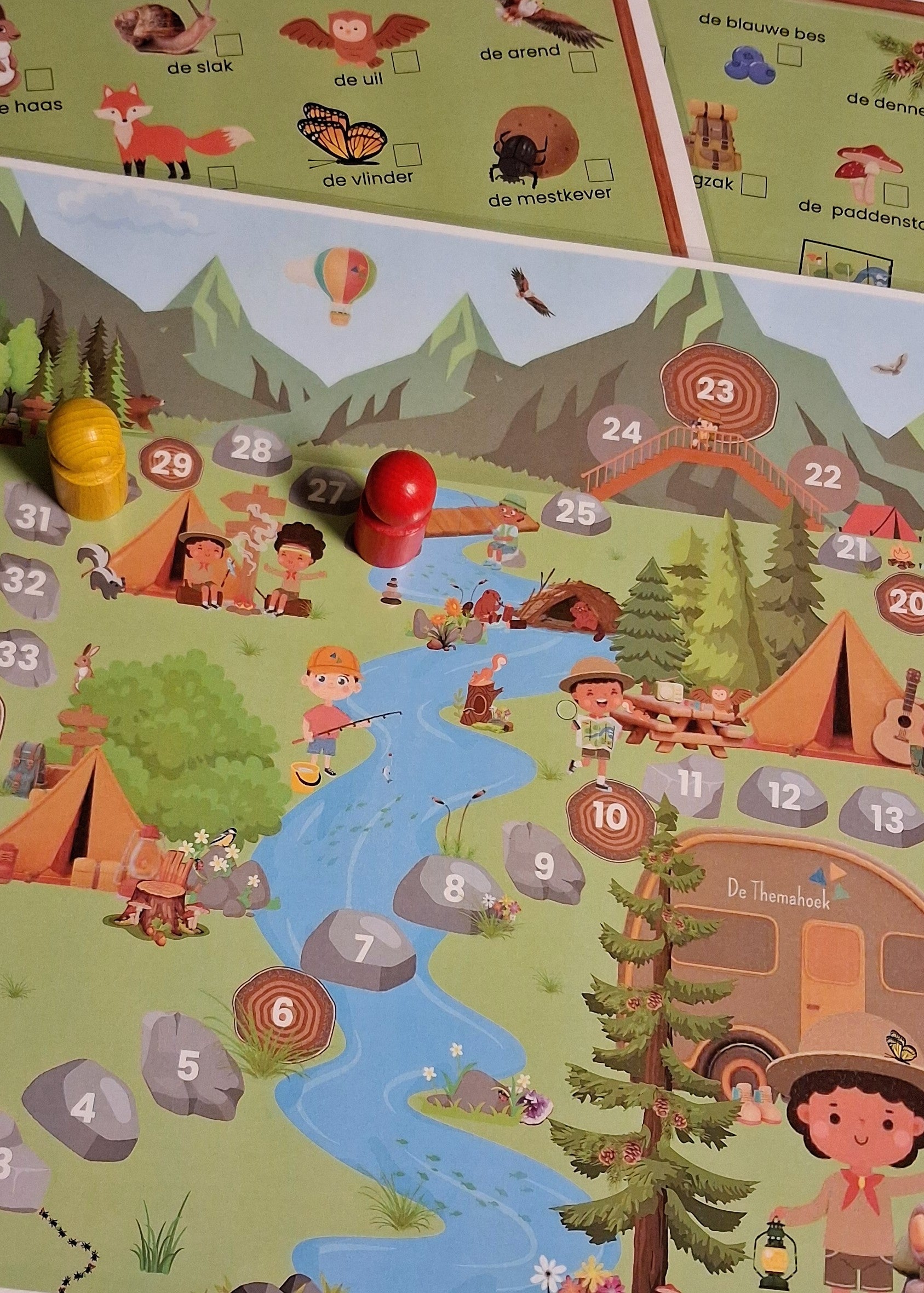 thema bos spel inloop kleuters, thema bos, spel groep 1/2, rekenen thema bos, themahoek bos, de themahoek