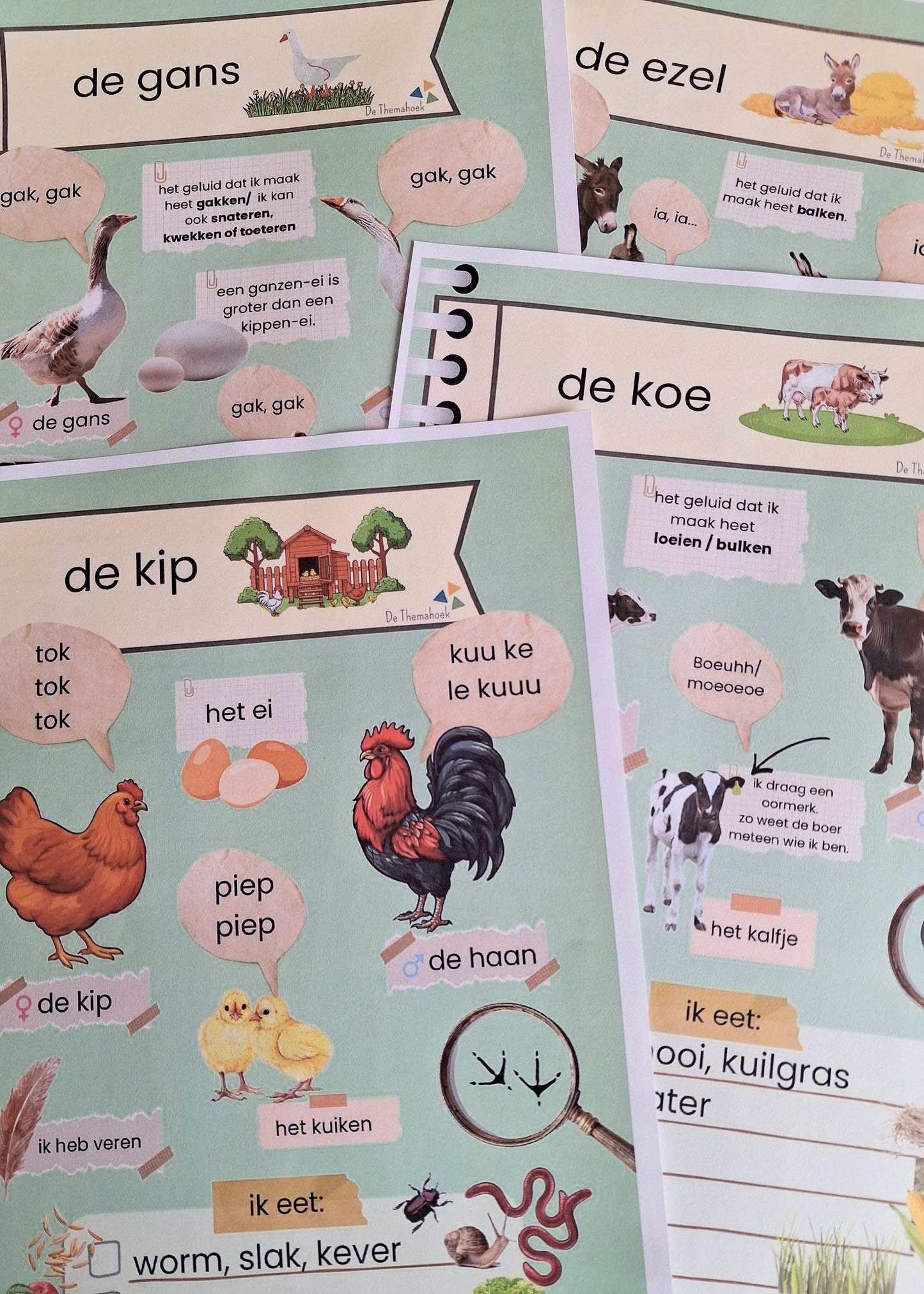 thema boerderij, kleuters, spel, groep 1/2, boerderij, lente, boerderijdieren, aanvankelijk lezen, letterherkenning, woordenschat, praatplaten, de themahoek