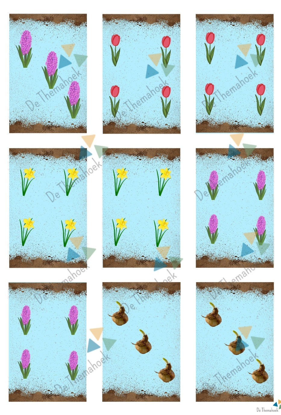 halli galli, thema lente, thema boerderij, kleuters, bloemen, tulp, narcis, hyacint, lente, boerderij, bloembollen, woordenschat, executieve functies, tellen, reactiespel, spel kleuters, de themahoek, samen vijf