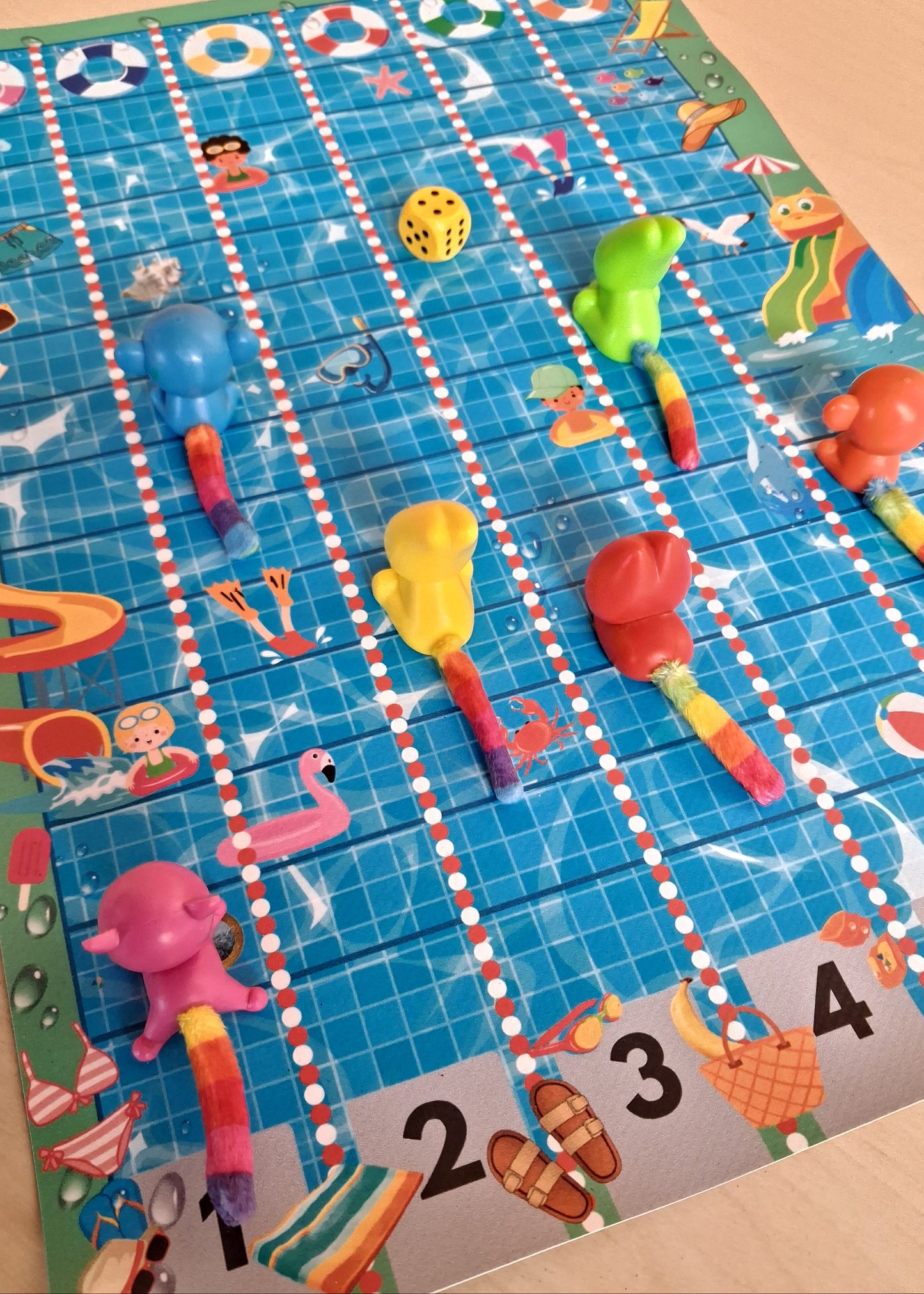 zembad, spel, thema de camping, thema vakantie, thema op reis, thema vervoersmiddelen, kleuters, groep 1/2, spel, bewegend leren, woordenschat, tellen, rekenen, nt2, de themahoek