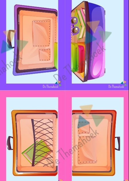 spellenbundel vakantie kleuters, thema vakantie, thema zomer, thema op reis, kleuters, gorep 1/2, nt2 leerlingen, dobble, halli galli, 