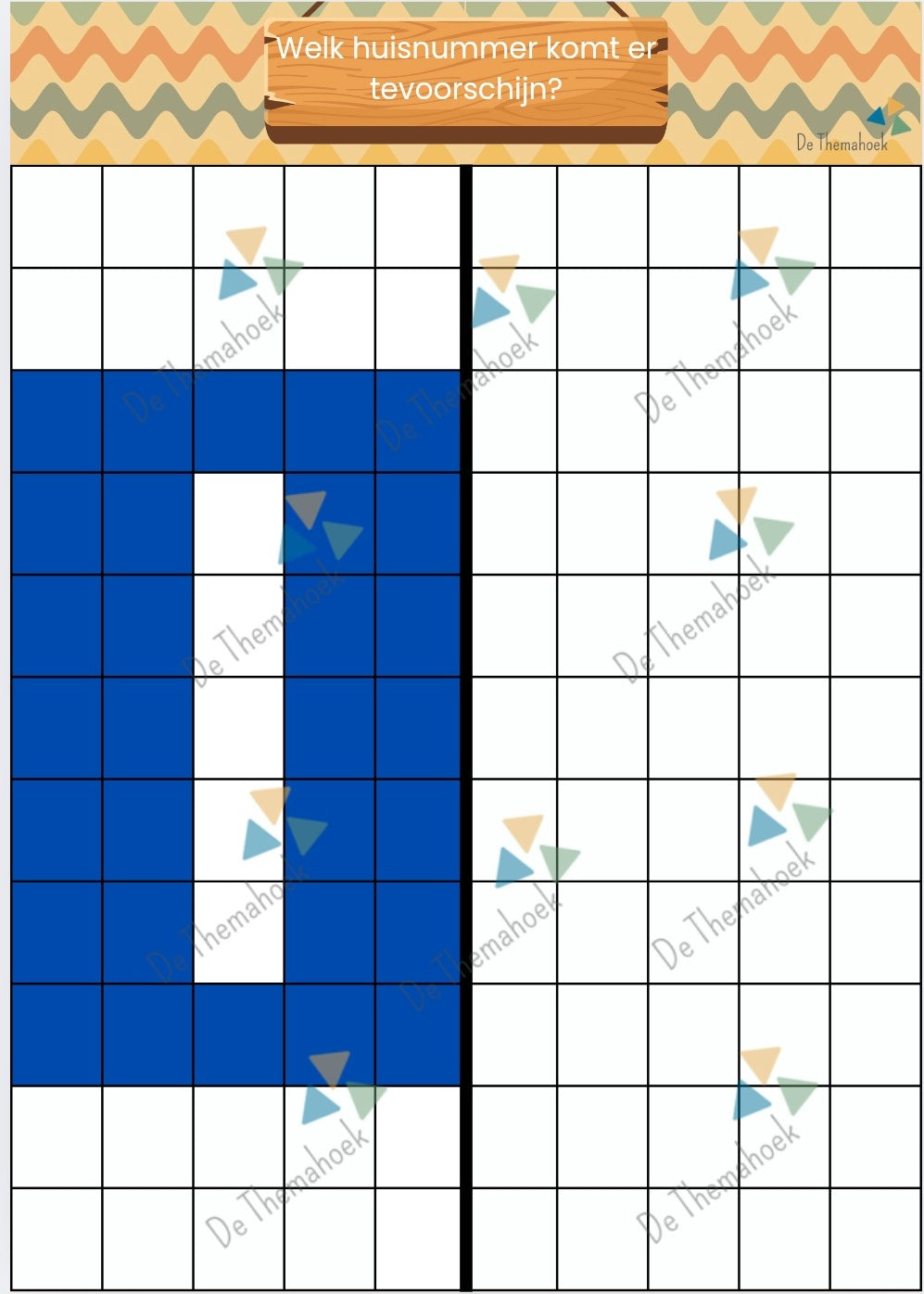 spiegelen, thema huis, thema mijn huis, spiegelen, tekenen, tellen, rekenen, cijfers, getallen, de themahoek, themahoek, rekenen, rekenbundel, rekenbegrippen, kleuters, groep 1/2