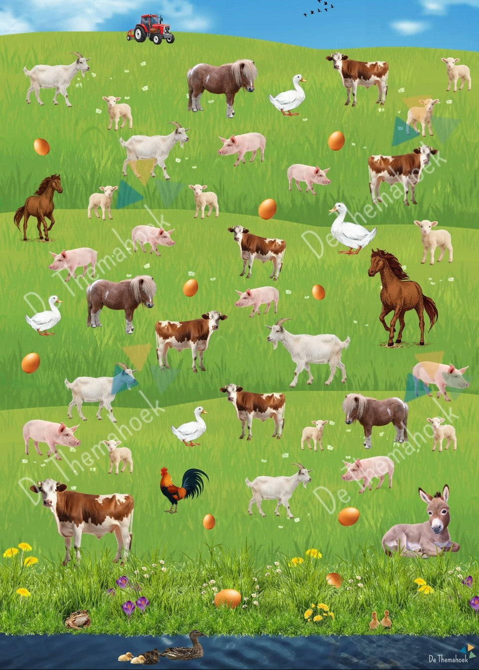 boerderijdieren, kleuters, groep 1/2, thema boerderij, boerderijdieren, boerderijwinkel, tellen, grafiek, staafgrafiek, staafdiagram, geit, paard, boerderijwinkel, werken op de boerderij, de themahoek, rekenen