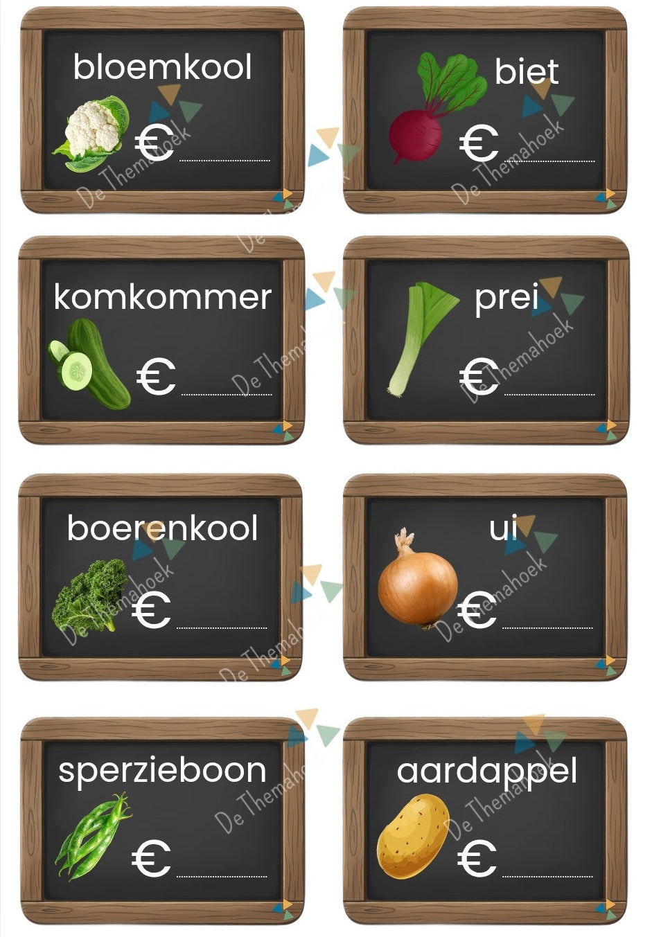 thema boerderij, kleuters, de boerderij, kleuters, groep 1/2, de boerderijwinkel, spelhoek boerderij, spel, spelhoek, themahoek, de themahoek, prijskaartjes, geldrekenen