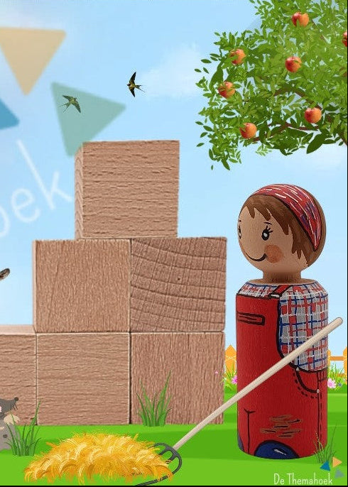 thema boerderij, kleuters, bouwen, bouwkaarten, bouwhoek, ruimtelijk inzicht, rekenen, tellen, hoeveelheden, boerderij, op de boerderij, themahoek, de themahoek, groep 1/2