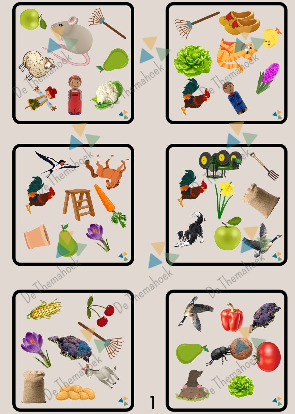 dobble thema boerderij, thema boerderij, thema, boerderij, dobble, groep 1/2, kleuters, woordenschat, de themahoek, themahoek, spel kleuters, inloop, inloopactiviteit, nt2 spel kleuters, dobble boerderij